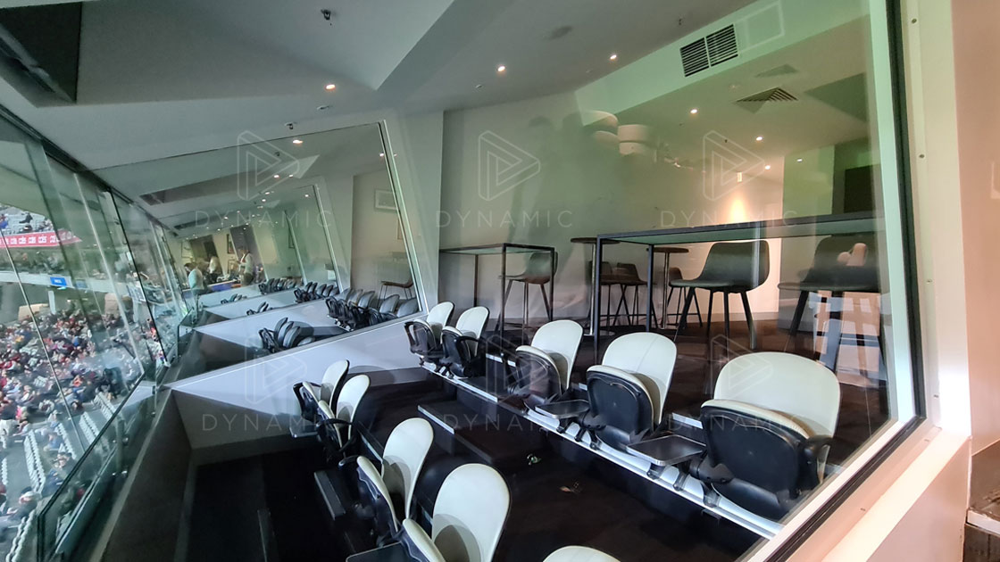 A side view from a Corporate Box at the MCG