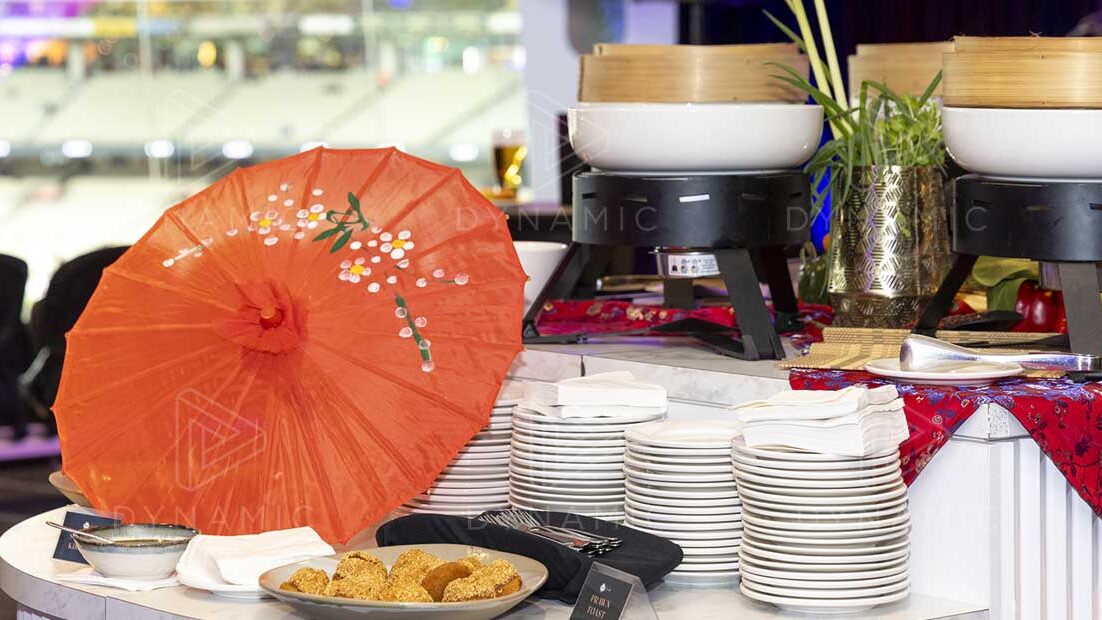 View of food in Jim Stynes Room MCG State of Origin